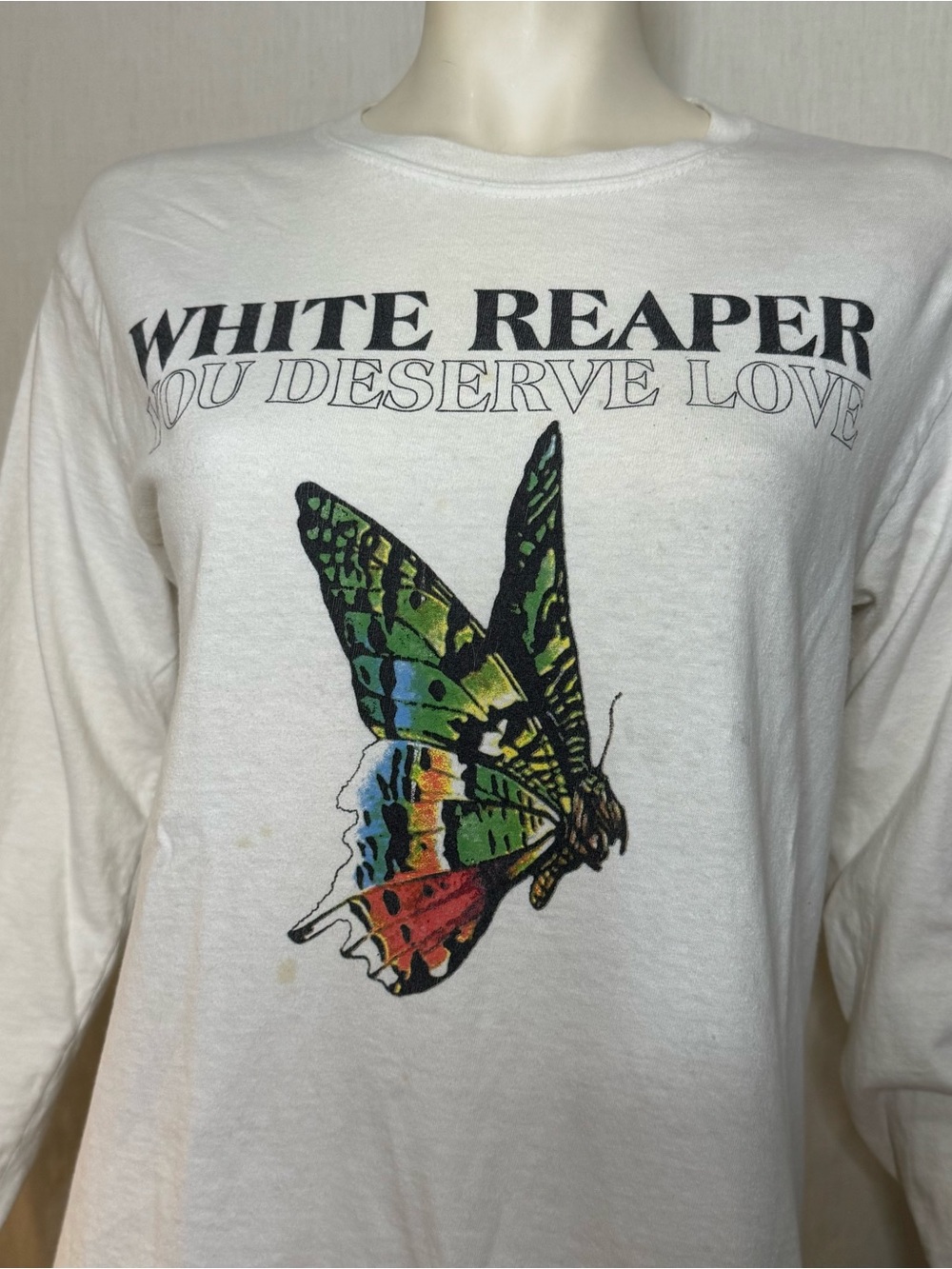 White Reaper you deserve love tour 2019 band white long sleeve size small